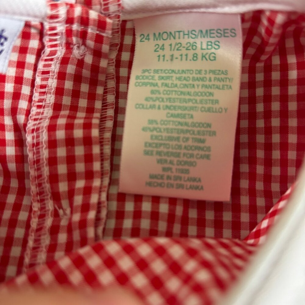 NWOT Vintage Okie Dokie Gingham Embroidered Dress Size 24M - Picture 4 of 6